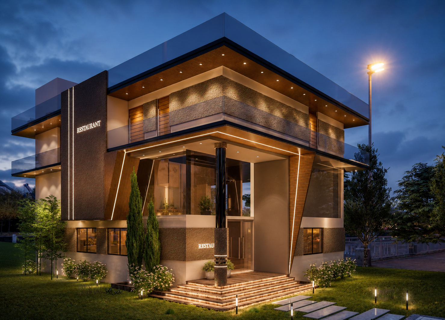 Modern architectural building representing Trinetram Group's design approach